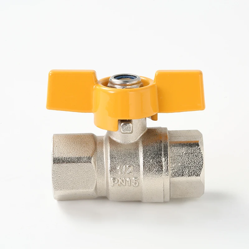 Brass valve Internal thread Butterfly handle Factory direct sales Apply in gas system