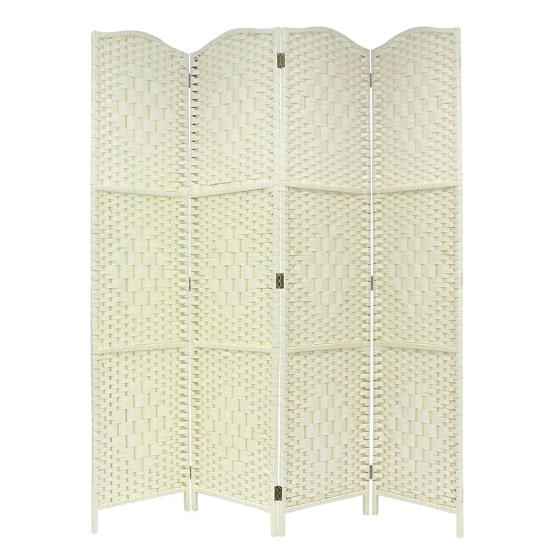 4 панели, разделитель бумаги, разделитель из ротанга, плетеный экран