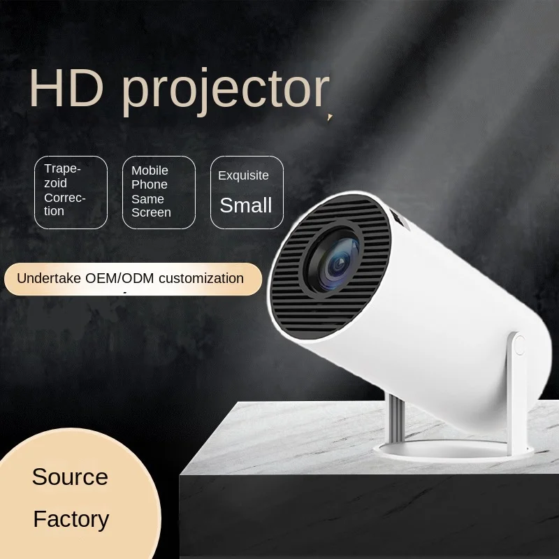 HY300 Pro Portable HD Outdoor Projector with Wireless On-Screen Mobile Phone Feature USB Power Source 1-Year Warranty
