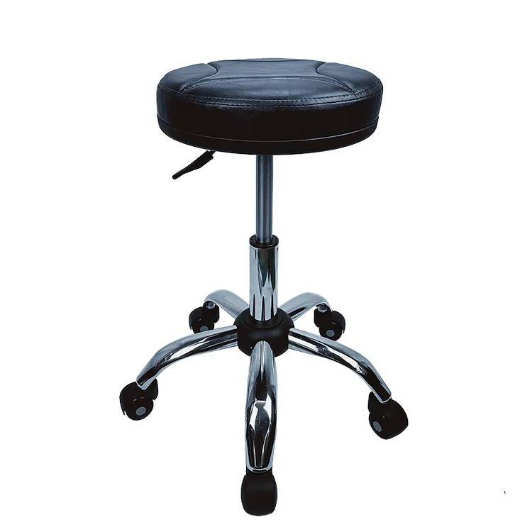 Wholesale Casino Chrome Plated Rolling Swivel Bar stool Chair With Wheels Adjustable Barber Stools