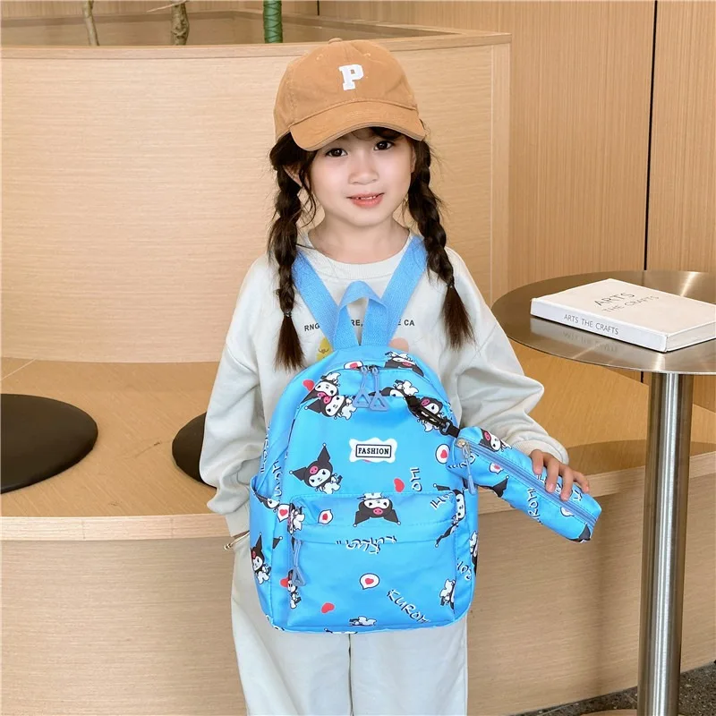 Wholesale Cartoon Kids' Backpacks Cool Kuromi School Bags with Pencil Case Waterproof Oxford Shoulders Bag Promotional Gifts