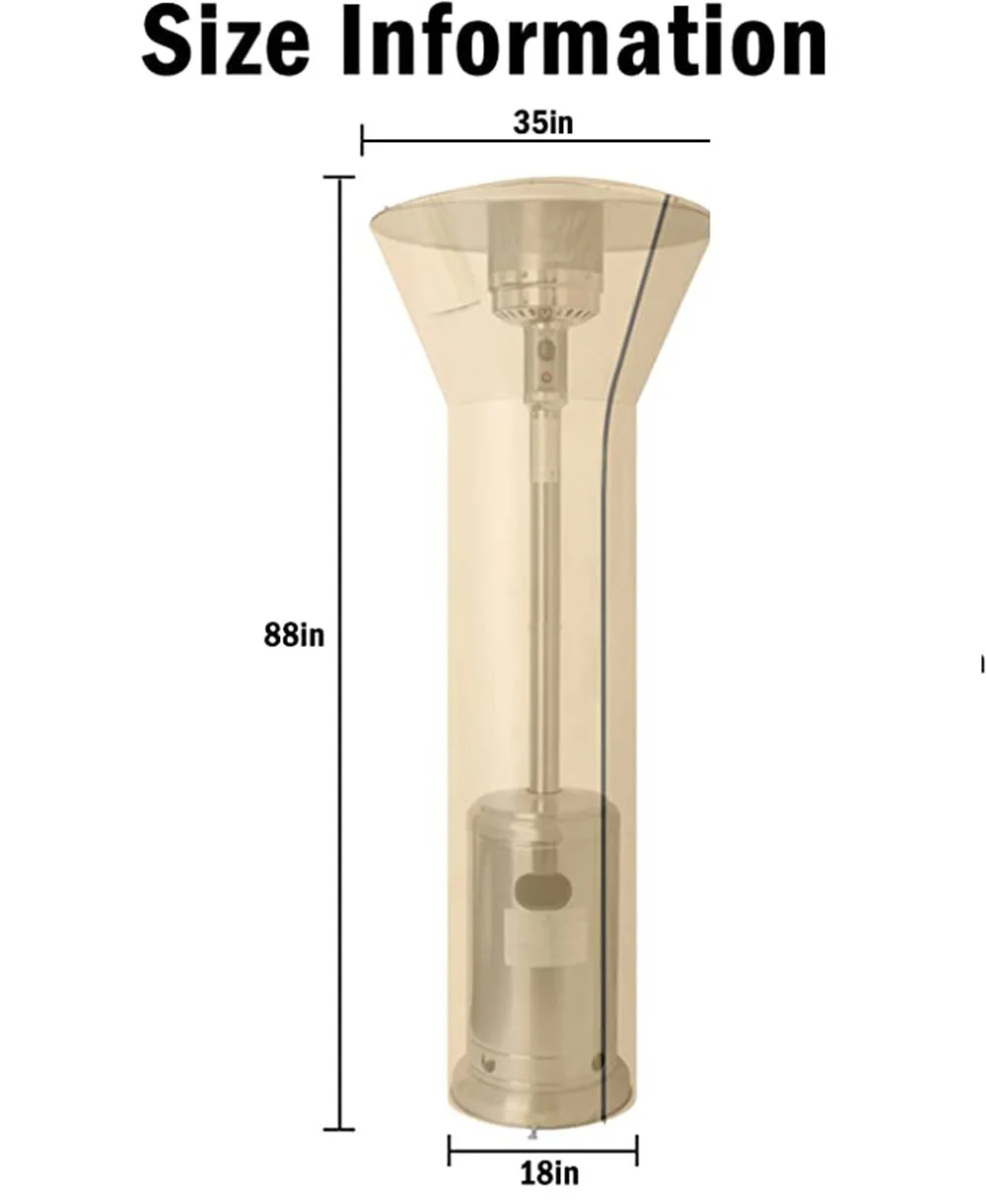 Outdoor Standup Patio Heater Cover Outside Garden Heater Cover  Heavy duty