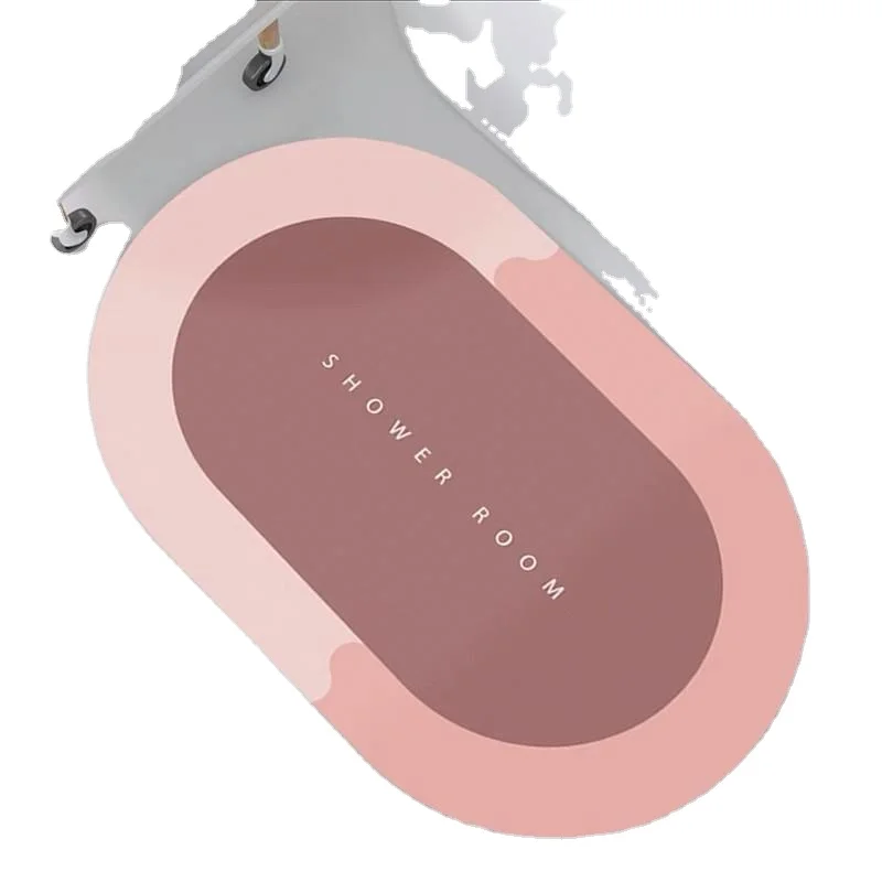 Bathroom absorbent foot mat Nordic diatomaceous mud bathroom quick drying foot mat oval