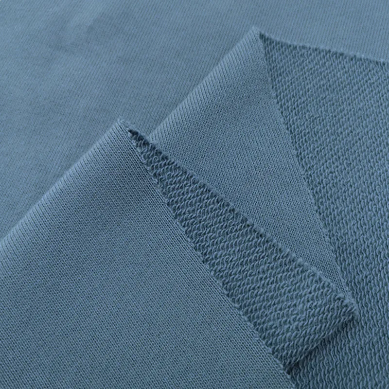 400GSM 100% Cotton French Terry Hoodie Fabric Textile Raw Material Plain Heavyweight Cotton Knitted French Terry Fabric
