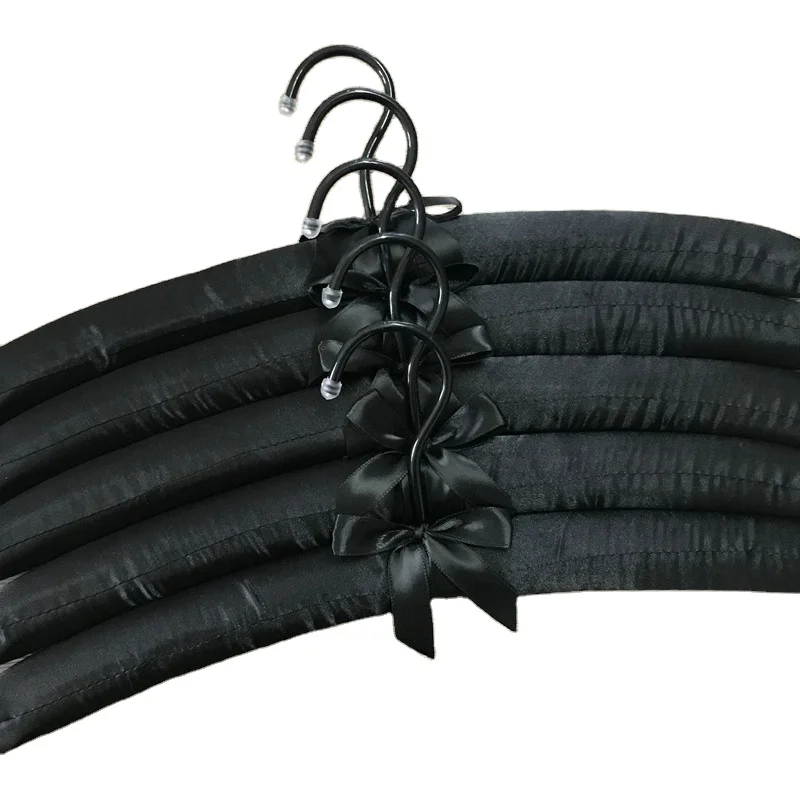 Colorful Multi-choice Hanger Gown Bridesmaid Cover Fabric Satin Padded Wood Hanger With Rotating Hook