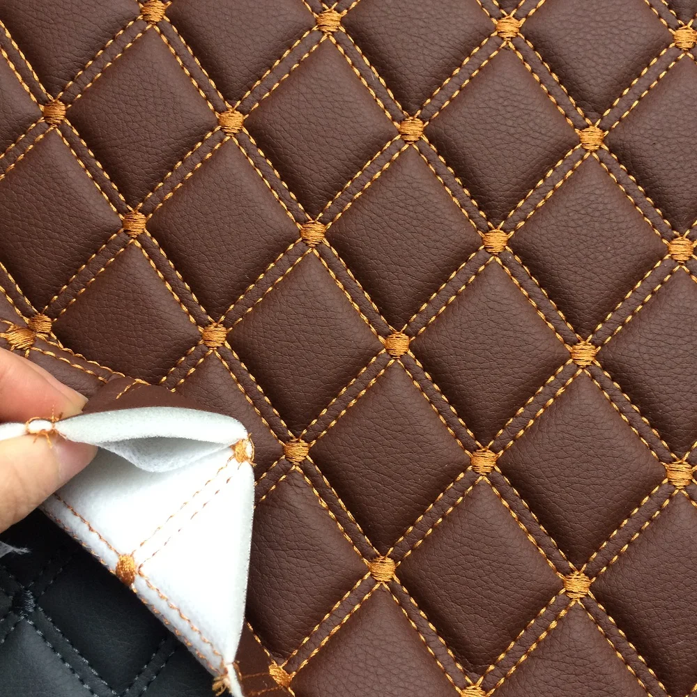Diamond Stitching Design PVC Embroidery Leather for Car Seat Cover/ Car Mat with Various Designs