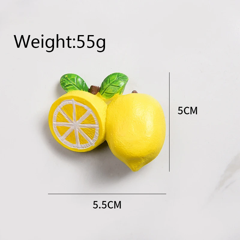 Durian Magnets/Blueberry Strawberry Magnets/Banana Watermelon Lemon Cantalou 3d Resin Fruit Fridge Magnet Wholesale Price