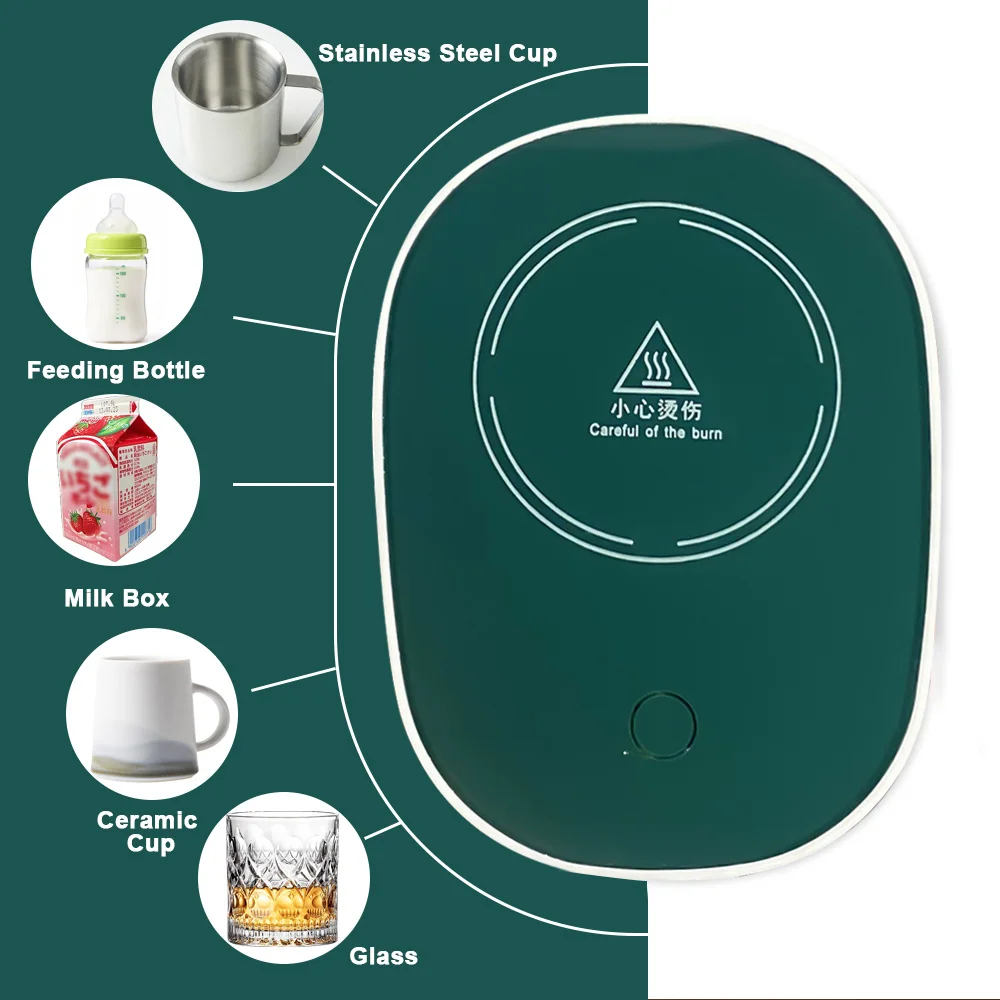 Custom Electric Usb Smart Cup Heater Cup Warmer Heating Gift Coffee Mug Warmer with Cup