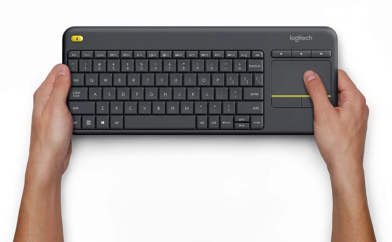 Logitech K400 Plus Dual Mode Bt&usb Wired Rechargeable Portable Keyboard With Touchpad Gray Wireless Keyboard