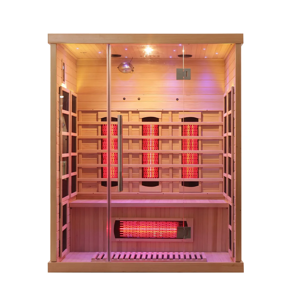 Full Spectrum Infrared Medical Sauna 3-4 Person Low EMF Health Cabin Saunas