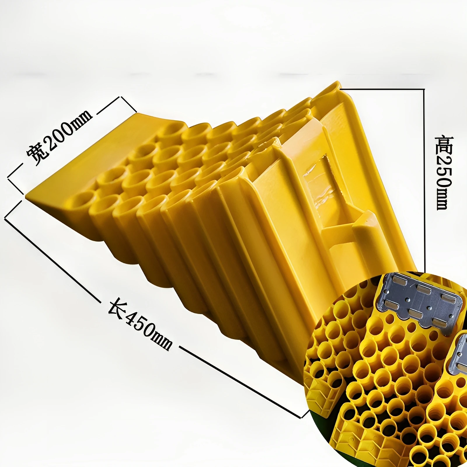 Heavy Duty Truck Wheel Chock With Handle yellow RV Plastic Travel Trailer Tire Stopperfor RV Camper Motorhome Off Road Caravan