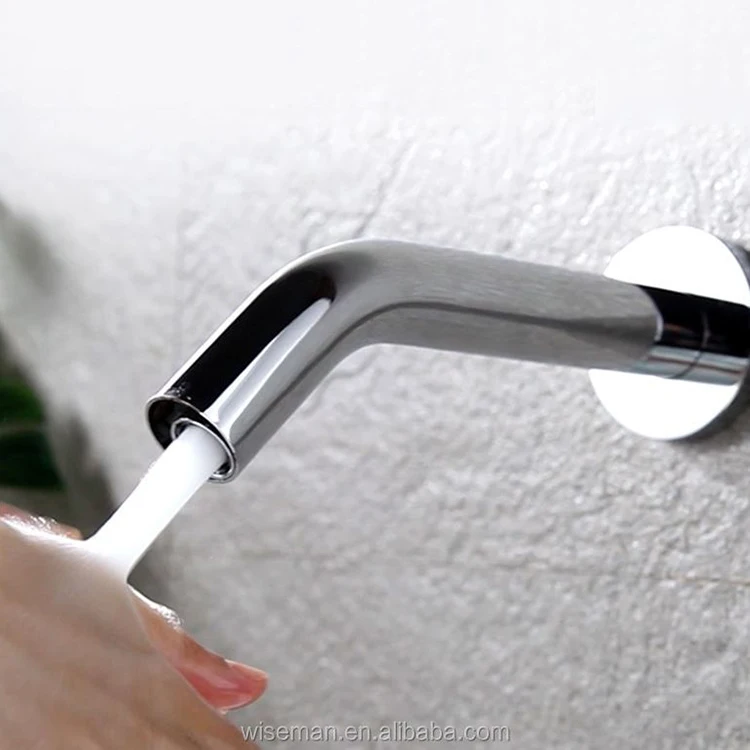 Factory customized high quality modern free touch wall mounted sensor tap bathroom sink induction faucet