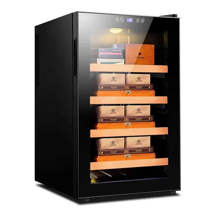 65C Cigarloong Popular High Quality Electronic Refrigeration Cedar Wood Hot Selling Cigar Humidor Cabinet