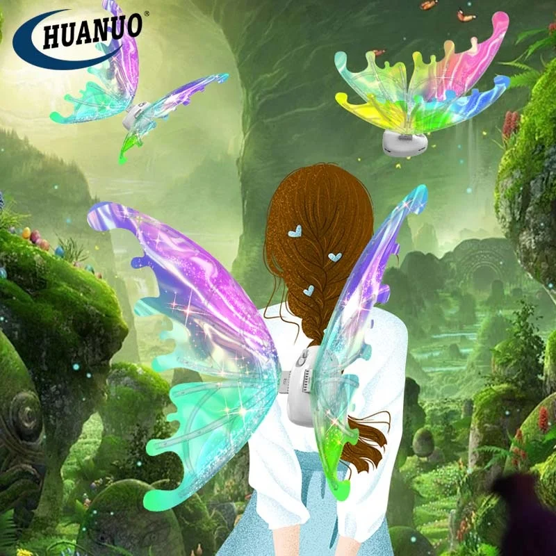 DIY Girls Fairy Wings Toy Electric Princess Butterfly Flying Wings for Kids Dress Up Birthday Party Gift