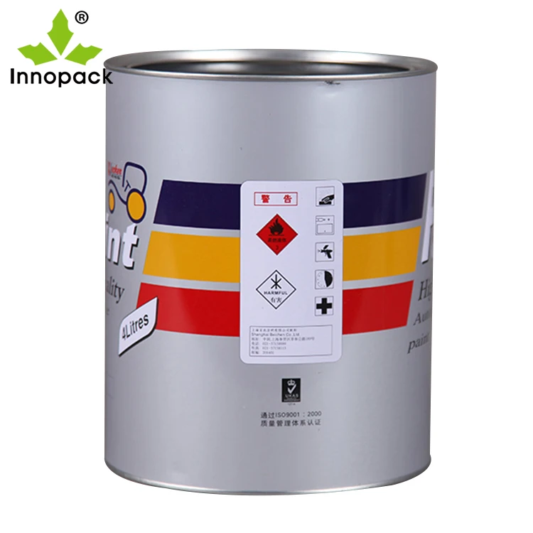 decorative round paint printed empty metal  4 liter tins can 1 gallon with lid and metal handle