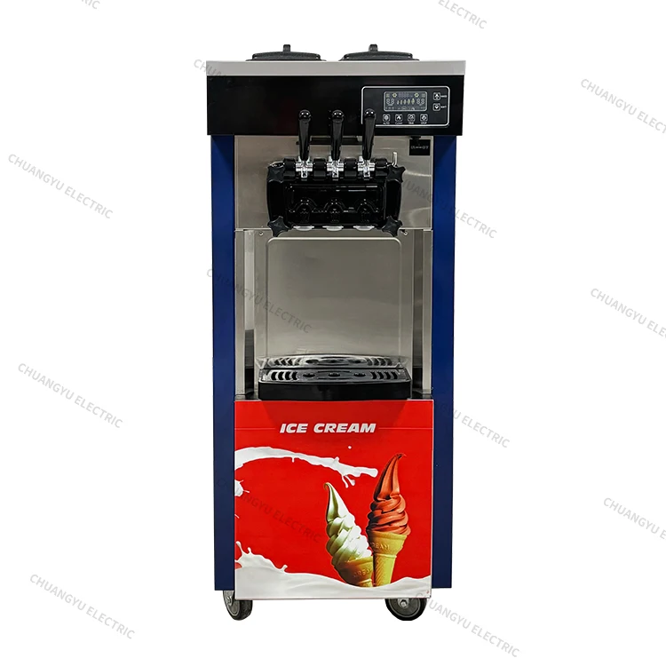 High Quality High Productivity Commercial Catering 3 Head Soft Ice Cream Machine 220V