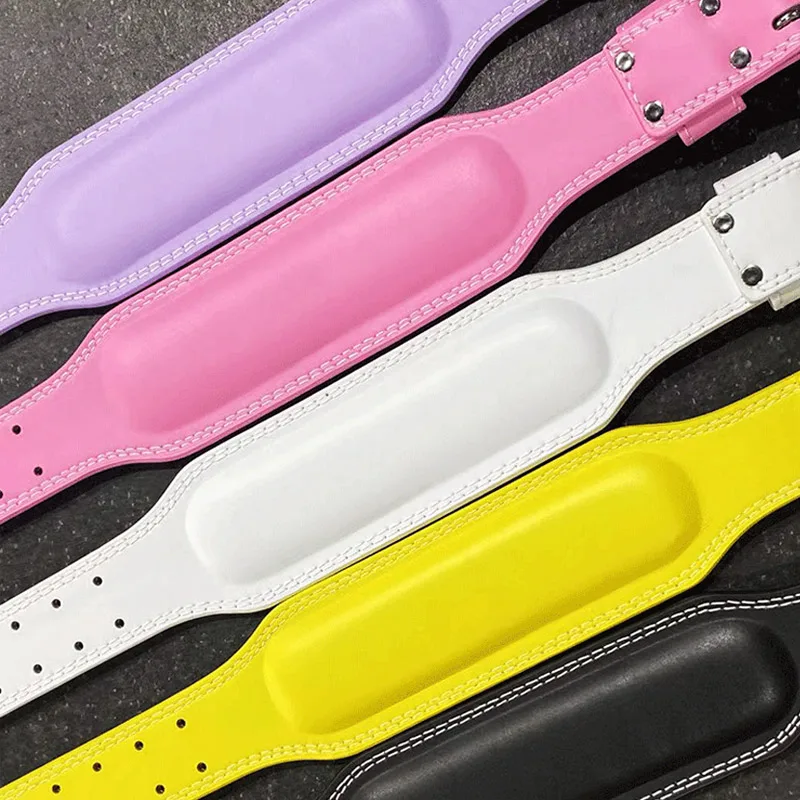 Wholesale Custom 4 Inch Gym PU Leather Belt Powerlifting Double Prong Adjustable Buckle Weight Lifting Belt