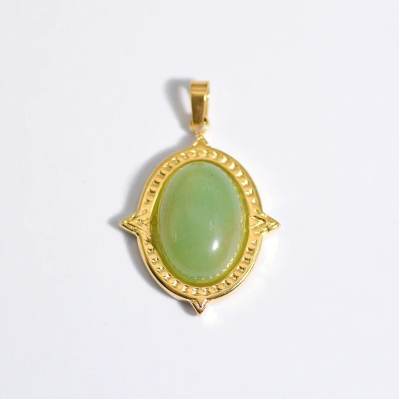 HP Wholesale many DIY natural stone drip hanging pendant jewelry Stainless steel necklace pendant