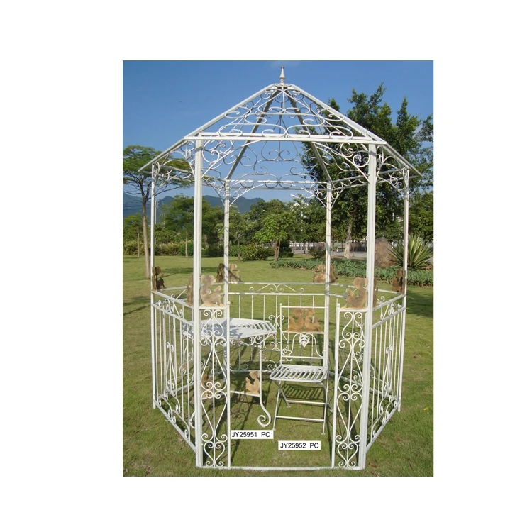 Factory Direct Elegant Wrought Iron Outdoor Pergola Metal Arches Arbours Garden Gazebos Garden Decorative Plant Climbing Pergola