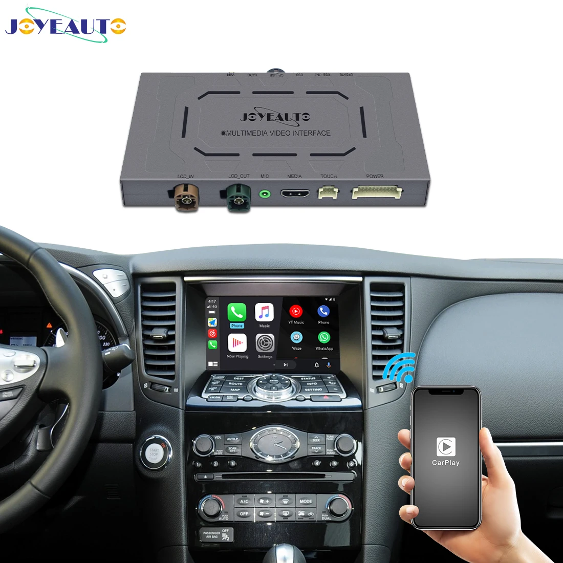 Joyeauto 2022 Wireless Apple Carplay for Infiniti G35 EX FX QX70 Wireless Carplay Smartbox Multimedia module