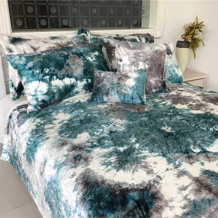 tie dye bedspreads velvet throw quilting home comforter bedding sets