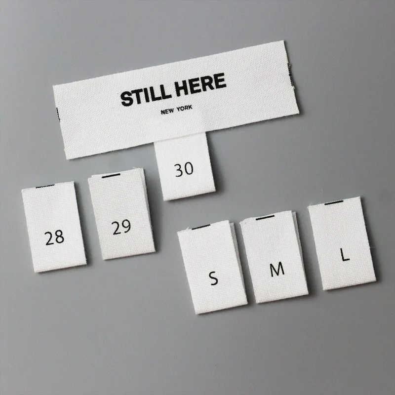 100% Organic Cotton High Density Jacquard Clothes Satin Woven Tag Clothing Woven Labels Custom Private Logo Garment Fabric Label