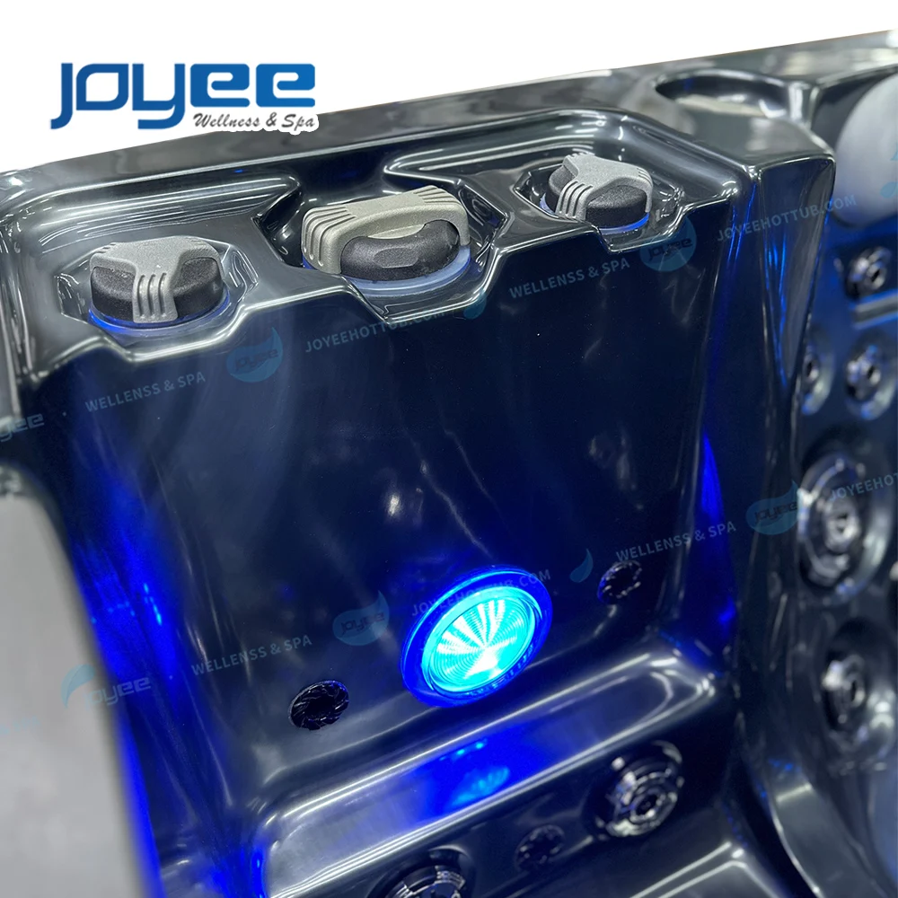 JOYEE new modern balcony jazzy hottub cheap price mini white black acrylic 2 person mini spa hot tub outdoor