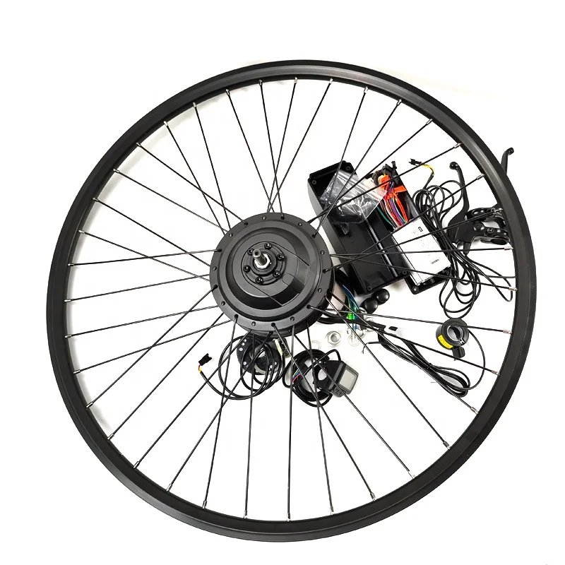 36V 350W Rear Drive Hub Motor Kit for Ebike Wheel Conversion Parts Controller Auxiliary Sensor Brake Lever Connection Switch