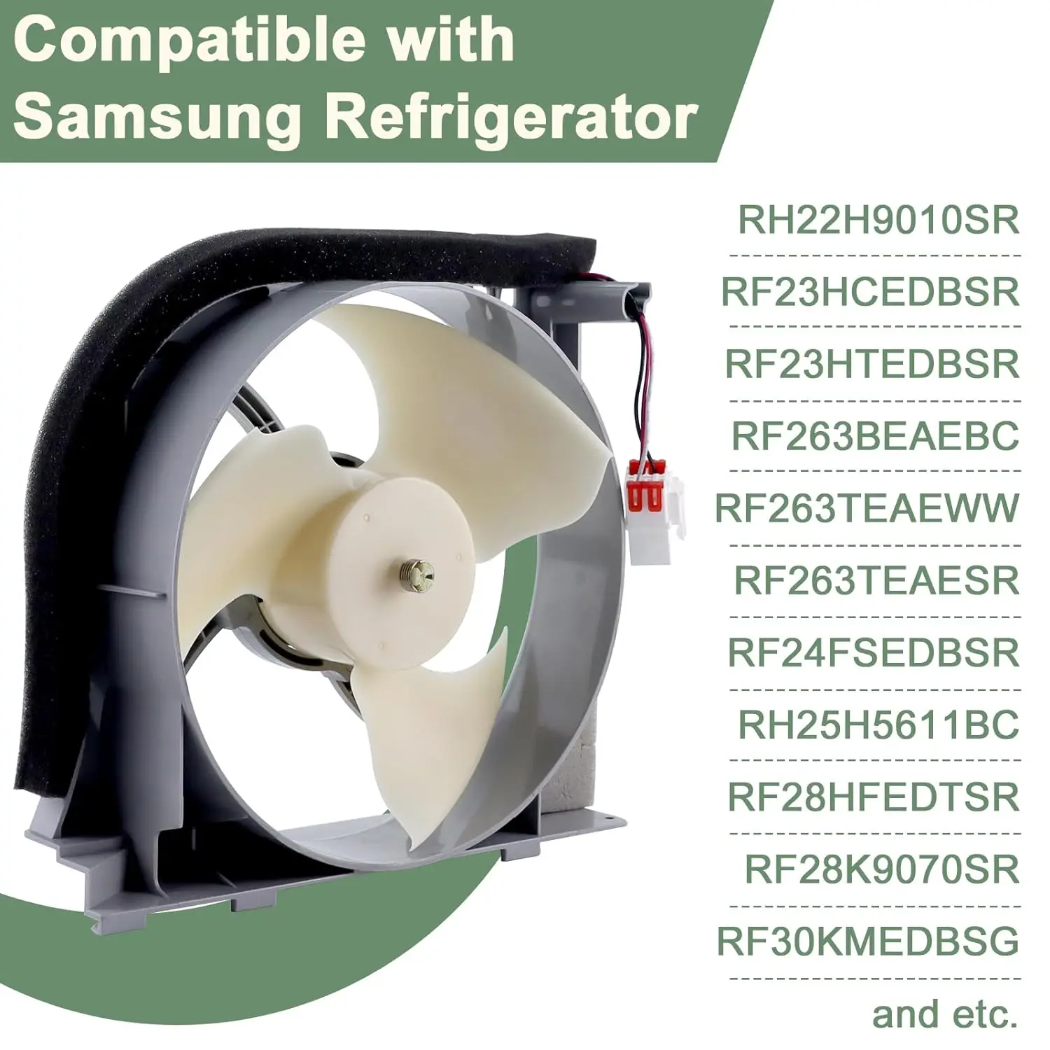 DA97-15765A Refrigerator Condenser Fan Motor Assembly OEM Compatible with Sam sung Replaces DA97-15765C AP6001015 DA97-12842A