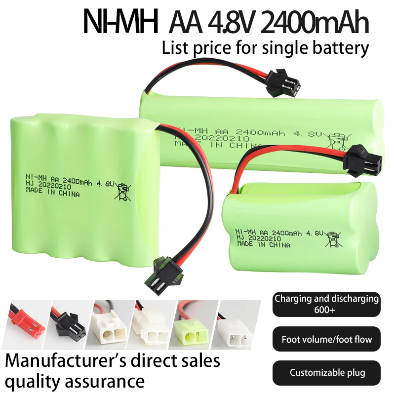 Factory 2400mAh cell pack 4.8v AA5 rechargeable battery truck electric toy off road 4x4 accessories electric car nimh batteries