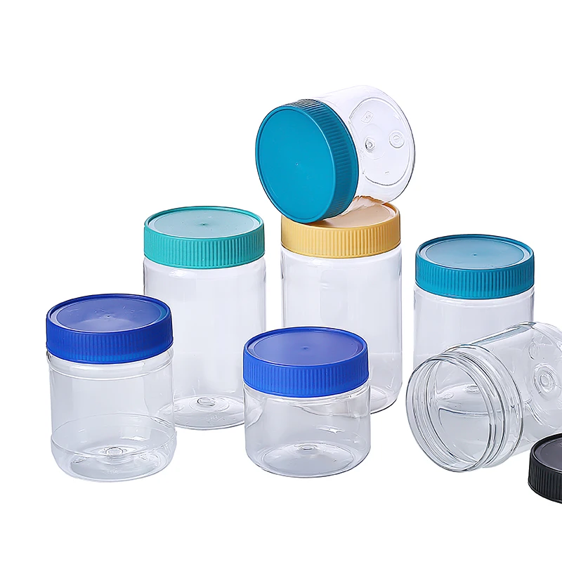Print labeling  8oz 11oz 12oz 16oz plastic mayonnaise jam peanut butter packaging jars empty PET bottle for peanut butter
