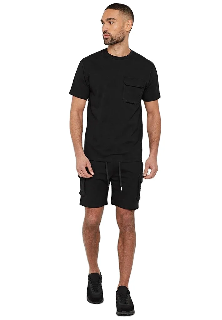  Новейший дизайн простые спортивные костюмы Мужская модная футболка и шорты комплект из двух предметов футболки индивидуального размера