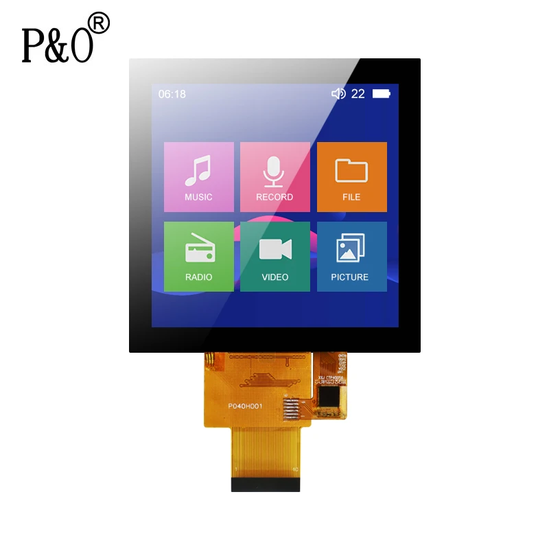 Polcd 3.97 inch 480*480 square all view angle 262k color ctp touch screen for industrial equipment