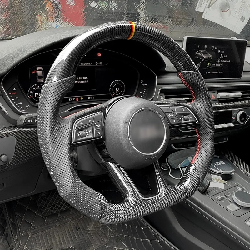 Высокое качество руль из углеродного волокна для Audi полный диапазон R8 A3 A4 A6 A8 L S Q2 Q5 Q7L 8V B8 C7 D4 горячая Распродажа автозапчасть