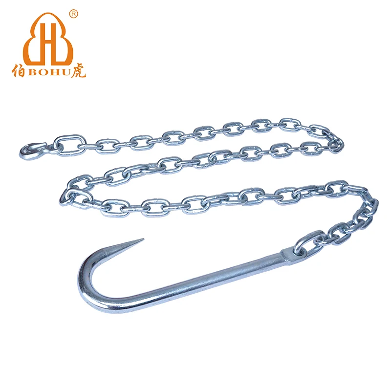 BOHU Heavy Duty G70 Stainless Steel Usa Standard Trailer Chain Towing Links Chain With J Hook
