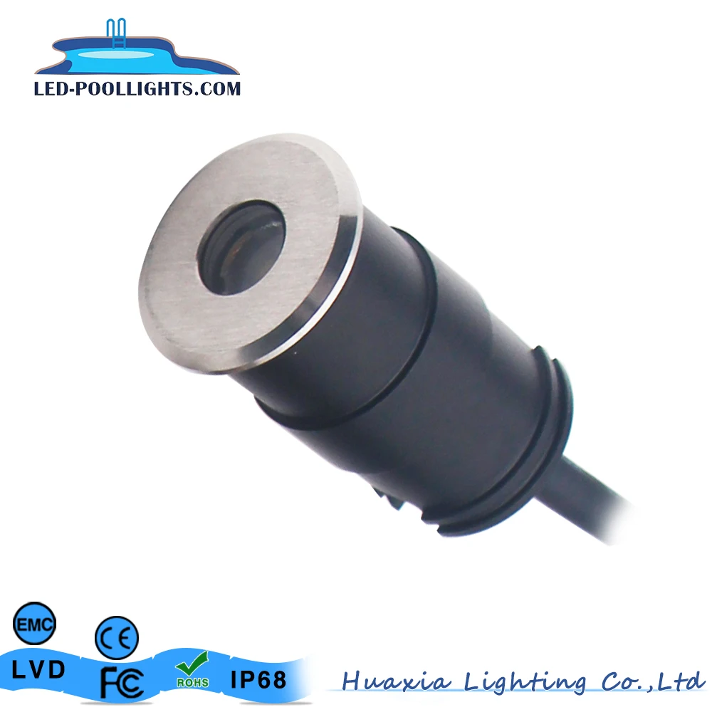 Huaxia Mini underwater lights waterproof IP67 stainless steel exterior warm white DC12V 1*1W LED Underground Light