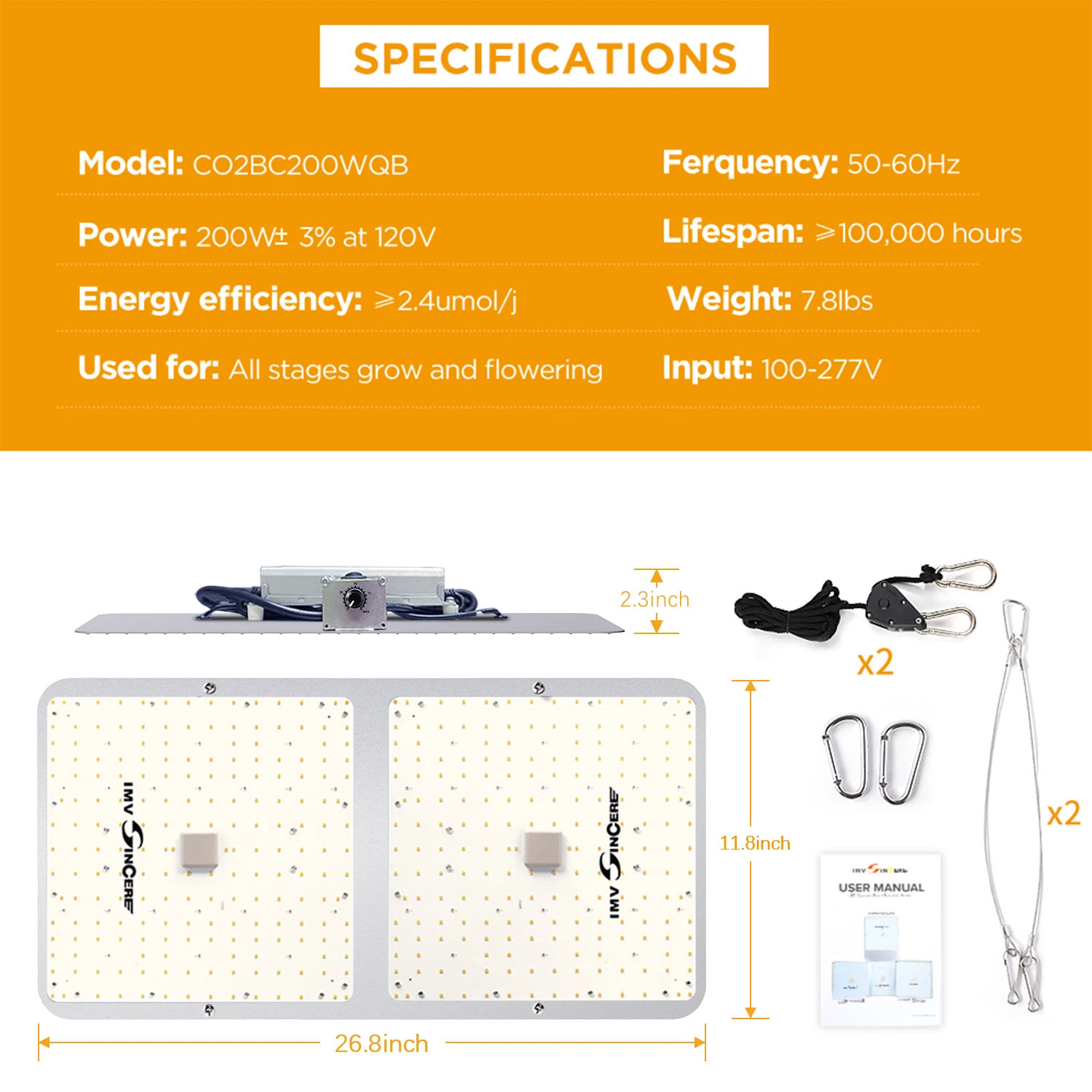 100W 200W 60W 40W LED Grow Light full spectrum with Seed Starting Seedlings Vegetables Plant Growing Lamps Daisy Chain  UV-IR