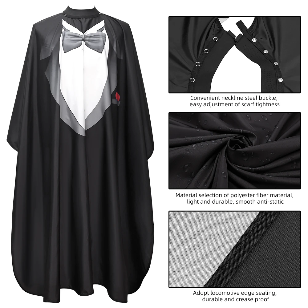New Custom Logo Waterproof Barbershop Aprons Haircut Salon Black Barber Capes