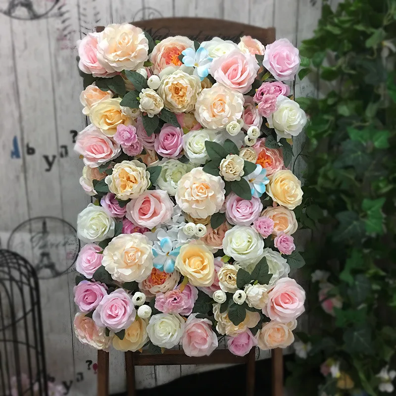 Wholesale Artificial Flower Wall Panel Silk Flower Wall Decoration White Flower Wall for Decoration