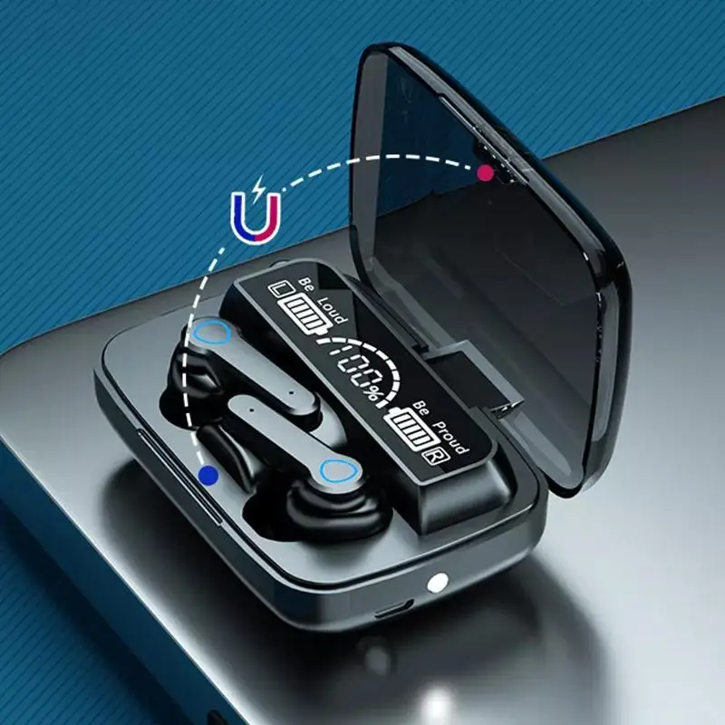 M19 TWS Earphones 2000mah Charging Box Wireless Headphones 9d Stereo Sports Flashlight Earbuds Headsets