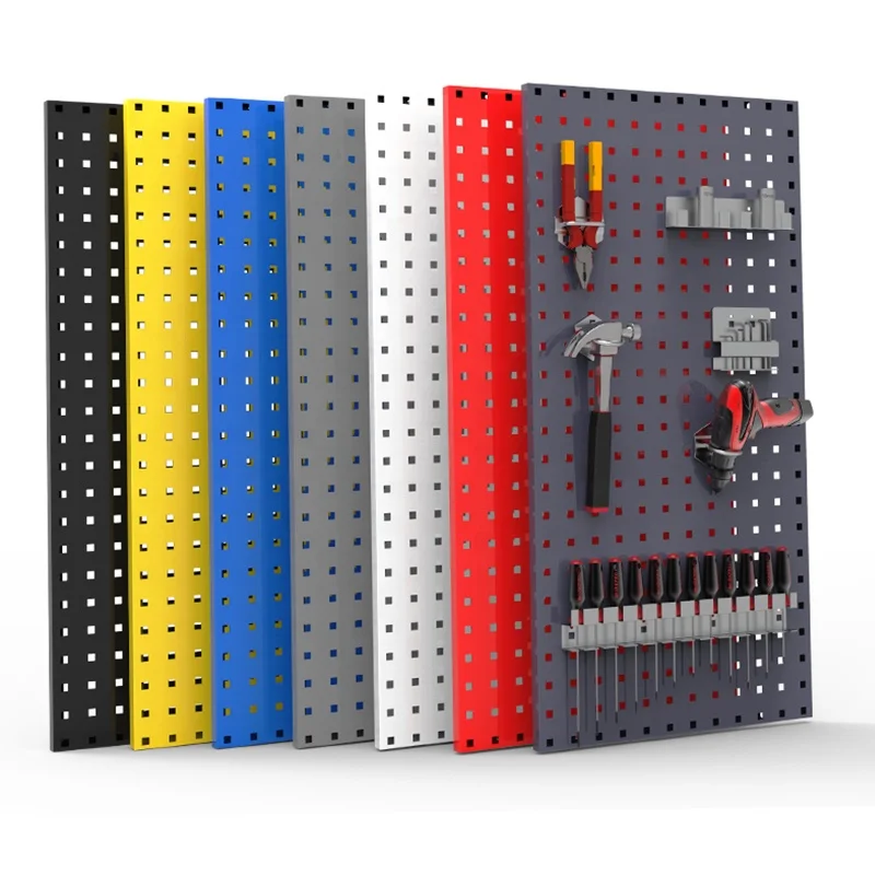 Heavy Duty Peg Board Panels Black Pegboard Display Wall Organizer Steel Tool Storage Frame Large Metal Pegboard For Walls Home