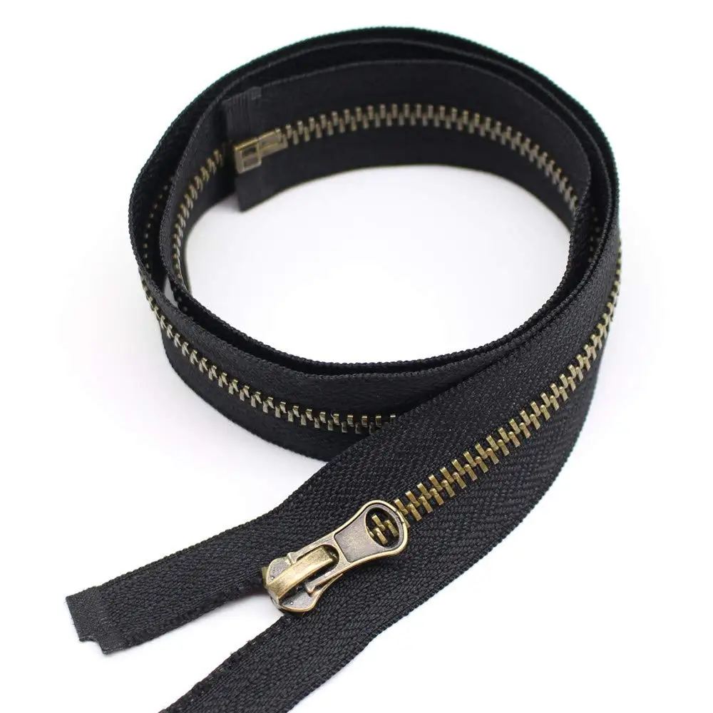 KY #3 #5 #8 #10 zipper for metal teeth custom metal zips Antique Copper zipper for jacket open end Universal zipper of metal