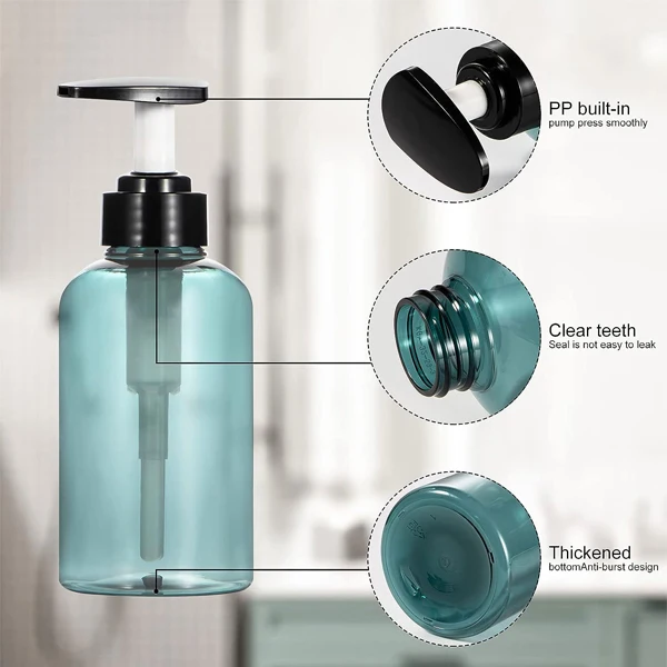 300ml 500ml Clear Blue Dispenser Pump Refillable Containers Empty Shampoo Conditioner Plastic Pump Bottle