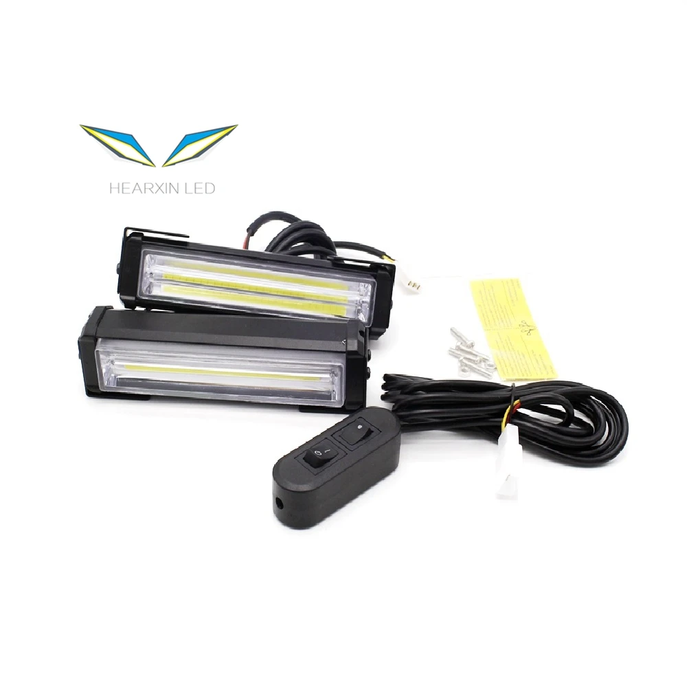 2pcs 40W COB LED Strobe Flash Warning Car Light Remote Control 8 Modes Styling Fireman  Traffic Emergency Fog Lamp