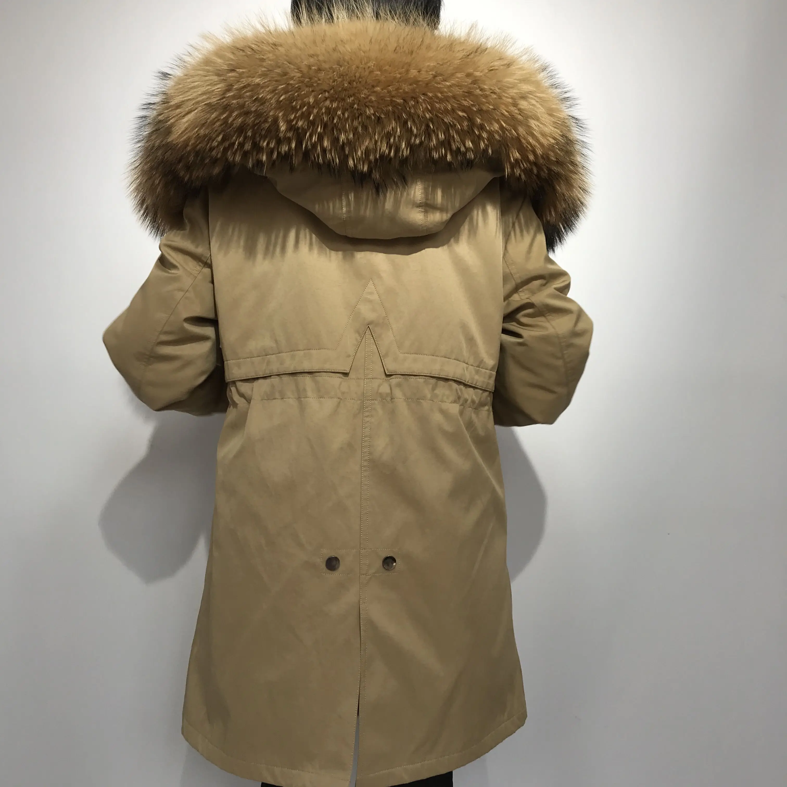 Womens Hooded Real Fur Lined Warm Coats Parkas Anoraks Outwear Winter Long Jackets
