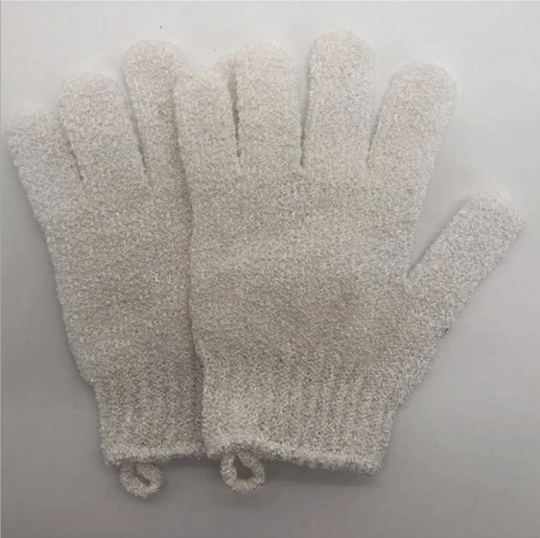 Hot Sale Customized Wholesale White Color Nylon Exfoliating Shower Body Scrubber Bathroom Bath
