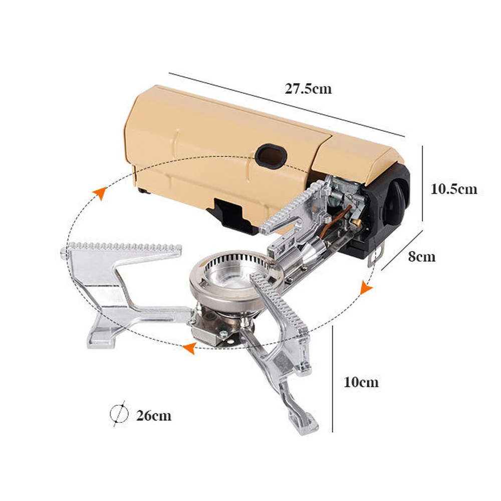 Mini folding box stove outdoor camping picnic gas stove portable yellow fire boiler tea stove