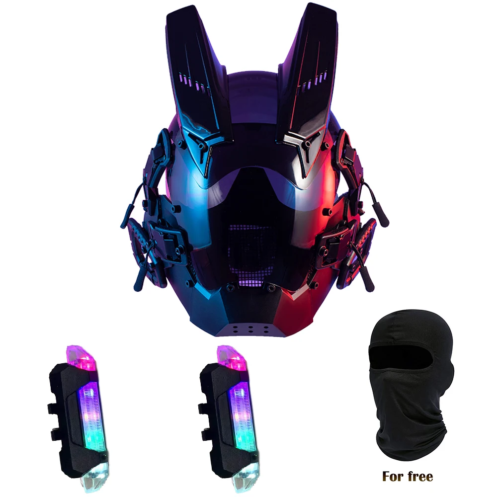CYBER13 Glowing cyberpunk MASK transformed into role-playing Halloween masks futuristic jumping cool led mask