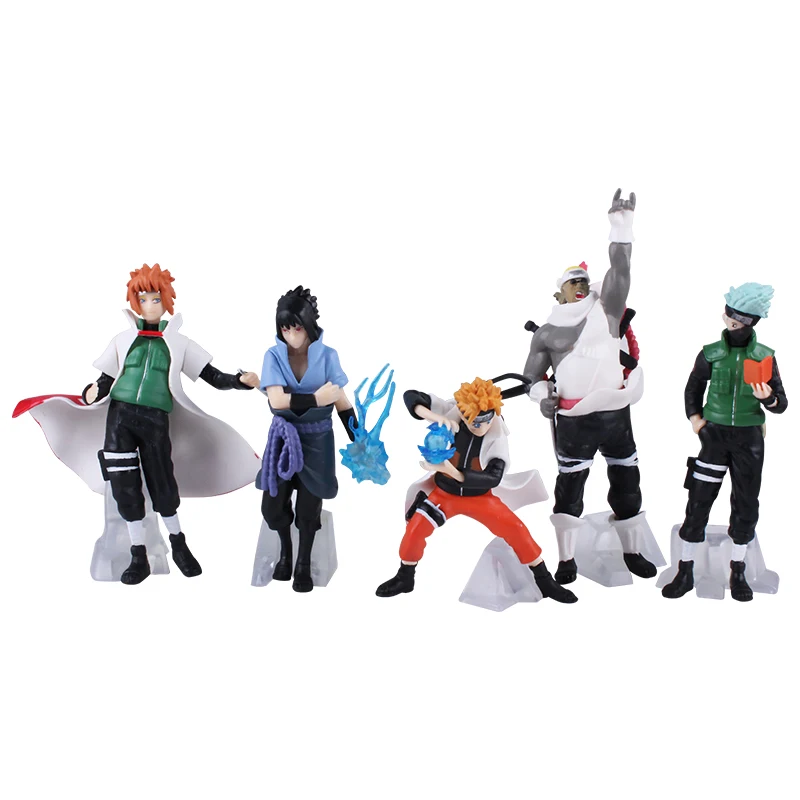Narutos Uchiha Sasuke Uchiha Itachi Kakashi Cartoon Collection Model Anime Figure 32 Generation 5pcs Set Children Gifts