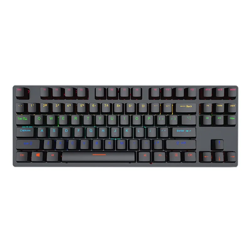 Newest Computer Keyboard Colorful LED Backlit 87 Keys RGB Gaming Mechanical Keyboard